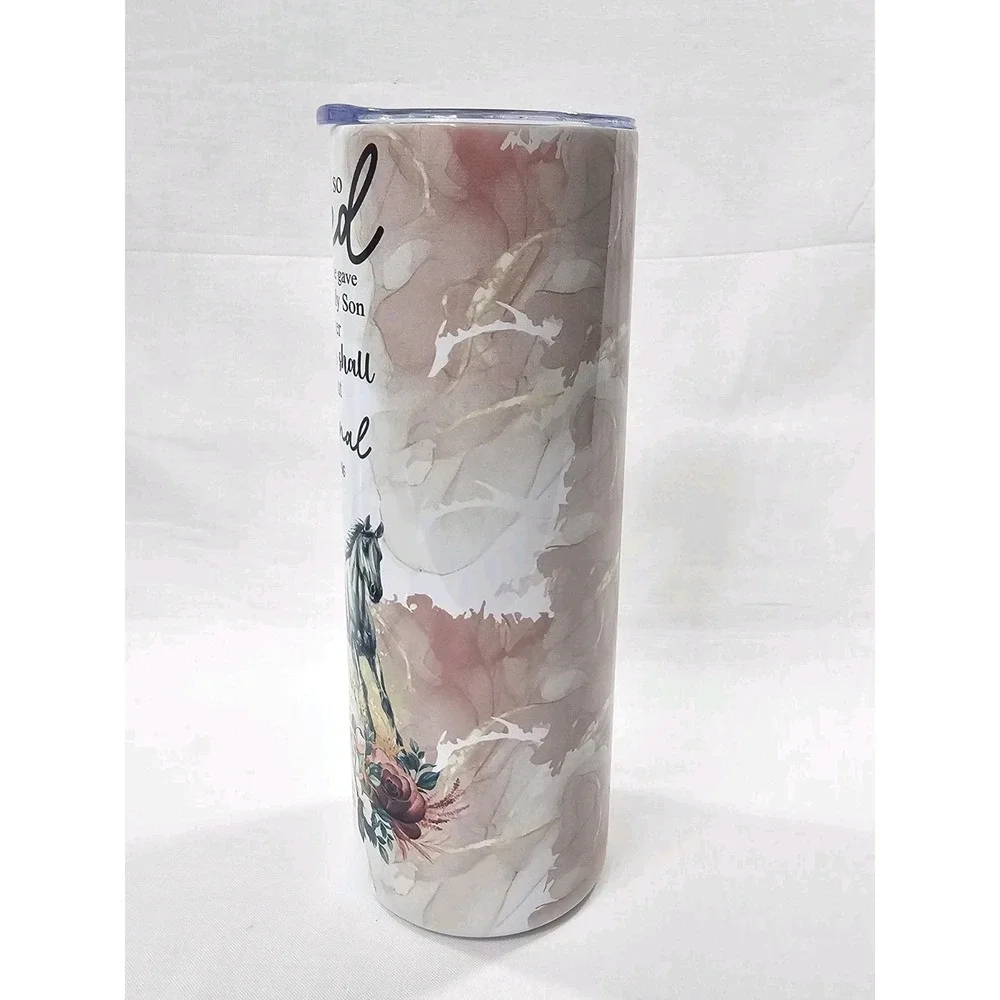 John 3:16 For God So Loved The World, Jesus 20oz Stainless Steel Skinny Tumbler